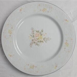 Crescent Fine China Jie Pai Dessert Plate Painted Golden Flowers and Accents